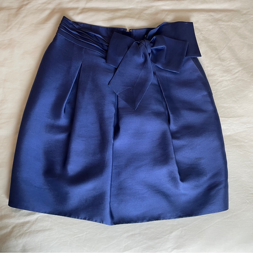 Kate Spade New York Vintage High Waisted Raw Silk Skirt - Cobalt Blue - Size 2